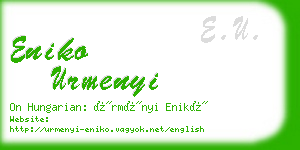 eniko urmenyi business card